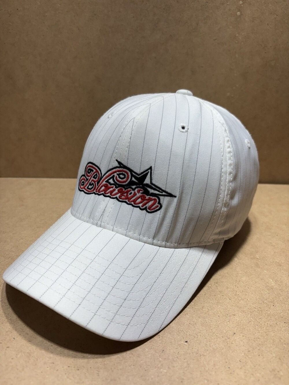 Flexfit Blowsion Jet Ski White Y2K Pinstripe and Star Flex fit L-XL Hat